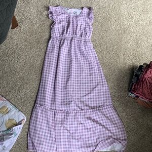 Isabel maternity dress from Target - lavender gingham plaid ruffle hem - medium